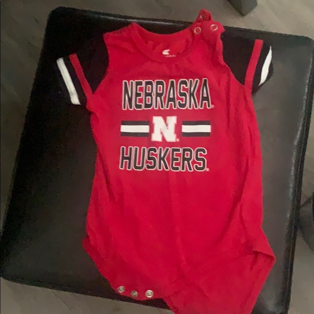 Nebraska Husker Onsie.   3-6 months